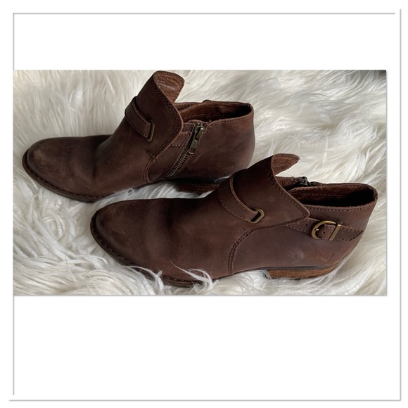 Born Sylvia Leather Ankle Boots Brown Size 8 - Picture 5 of 10